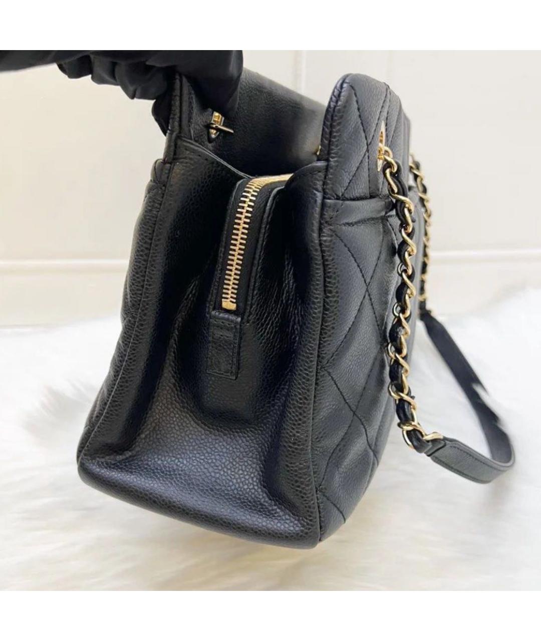 CHANEL Черная кожаная сумка тоут, фото 3