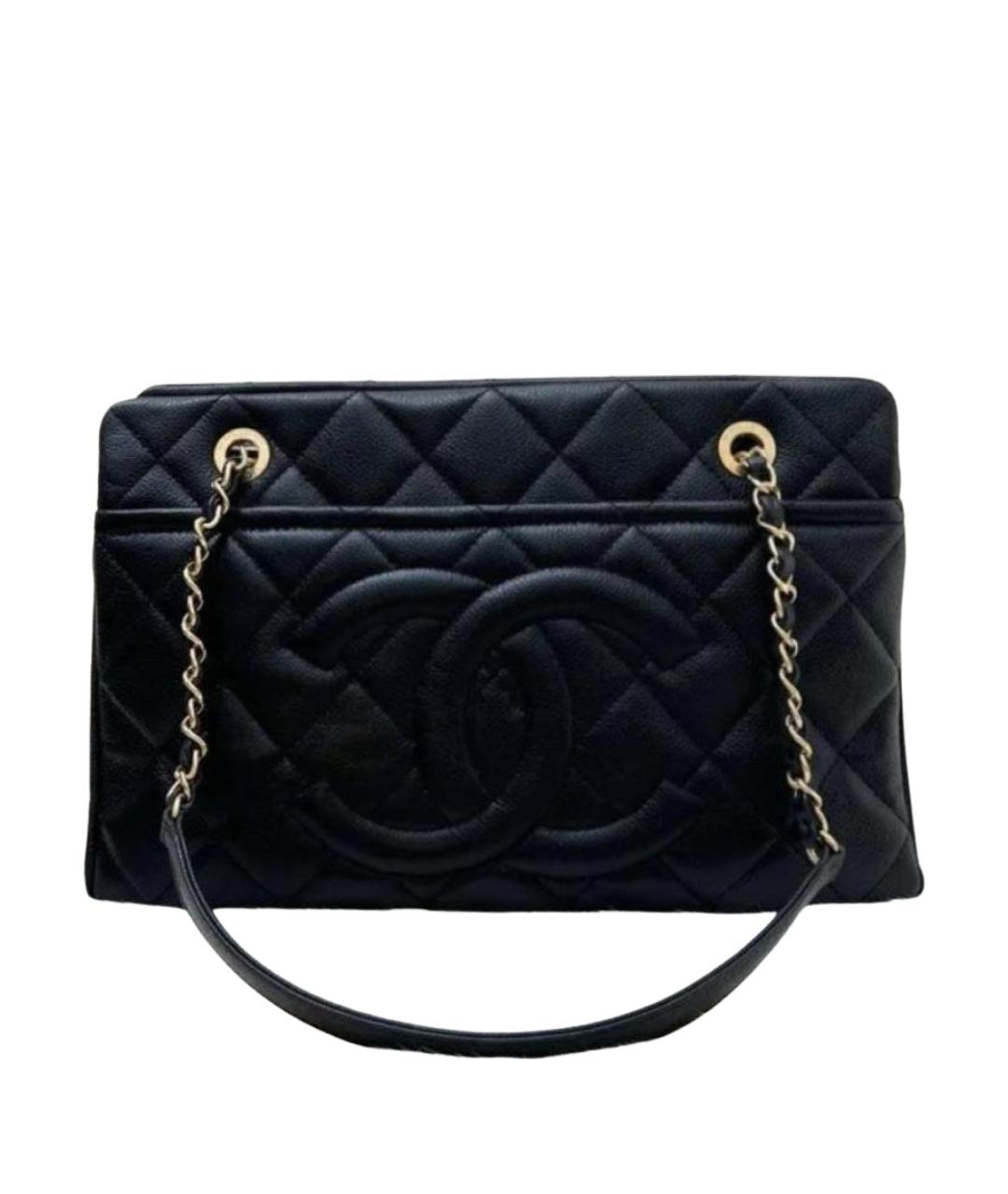 CHANEL Черная кожаная сумка тоут, фото 1