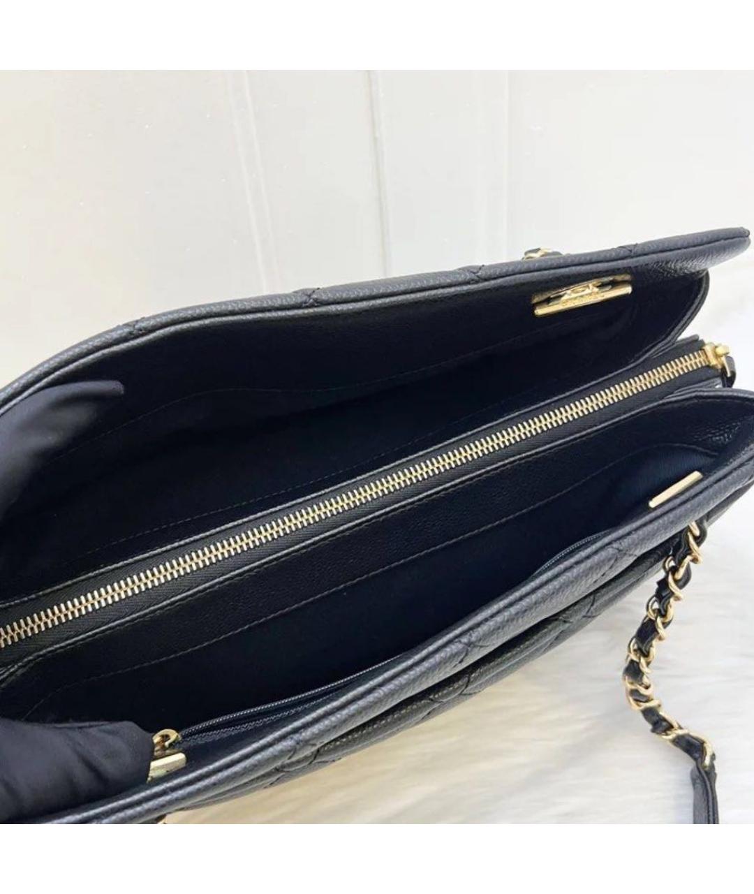 CHANEL Черная кожаная сумка тоут, фото 5