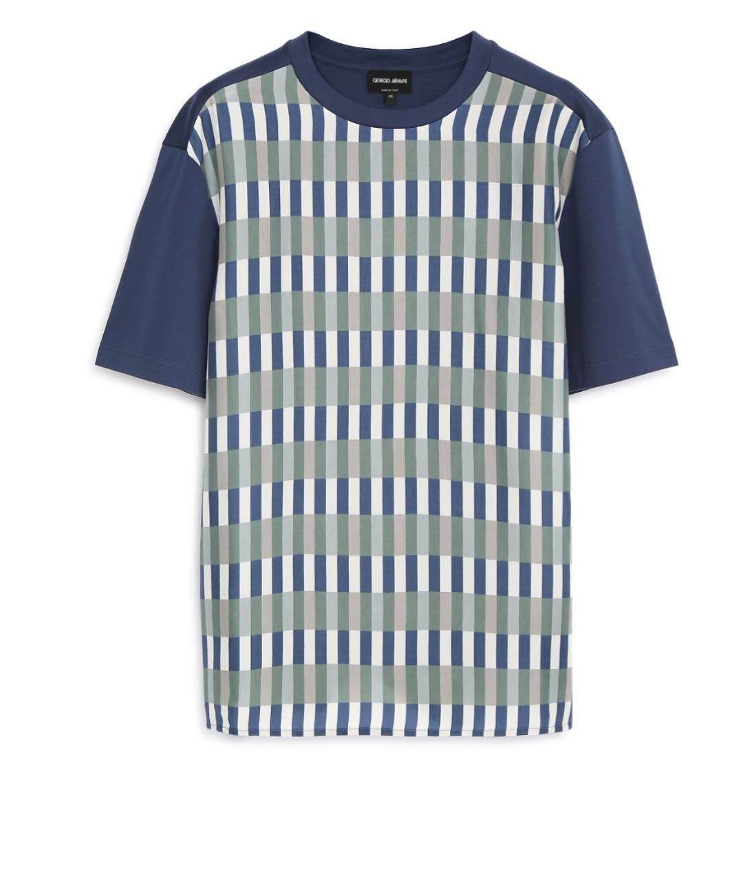 GIORGIO ARMANI Синяя хлопковая футболка, фото 1