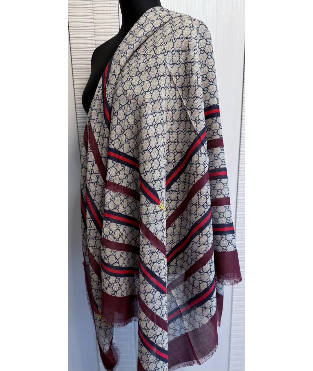 GUCCI Мульти шерстяной платок, фото 3