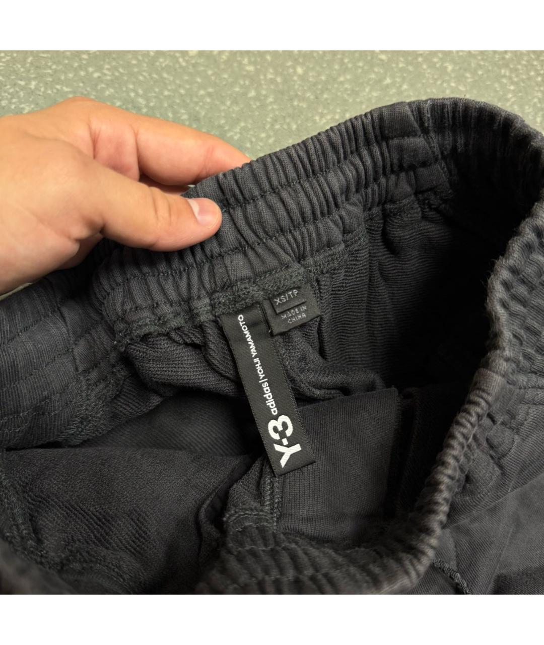 Y-3 Антрацитовые хлопковые спортивные брюки и шорты, фото 4