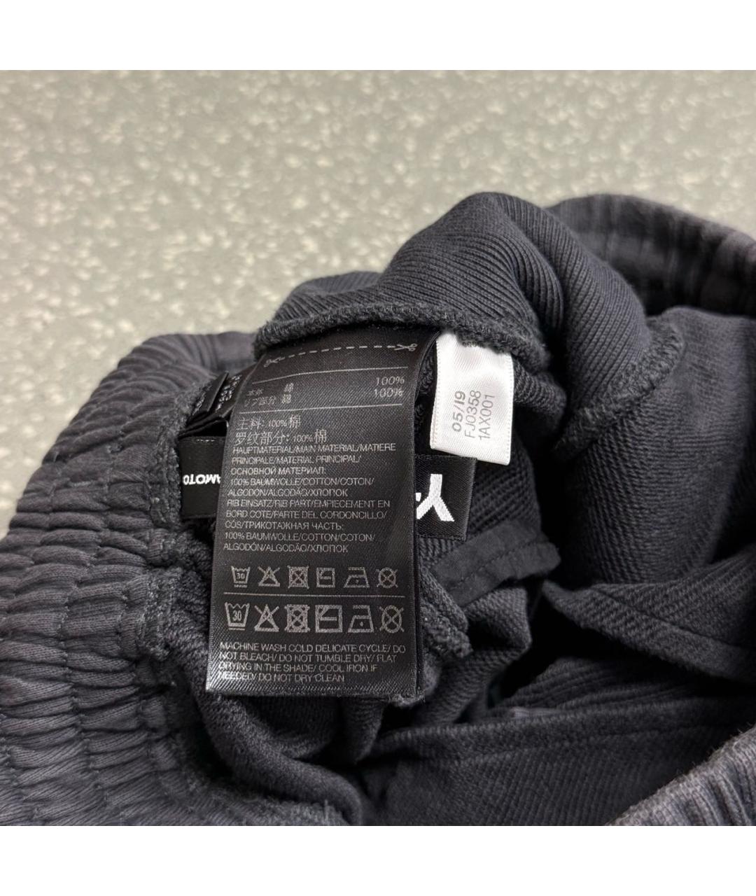 Y-3 Антрацитовые хлопковые спортивные брюки и шорты, фото 5