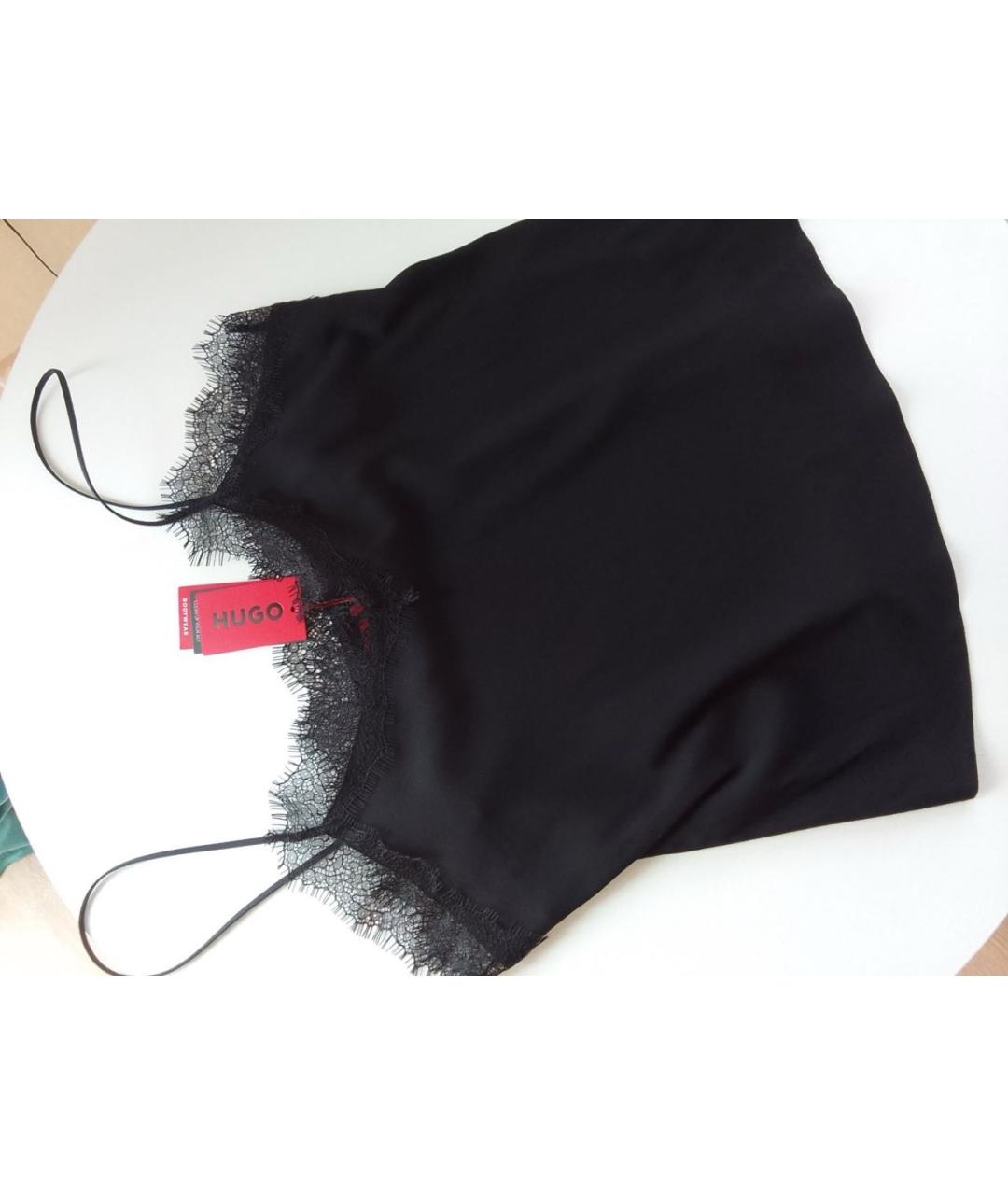 HUGO BOSS Черная вискозная майка, фото 2