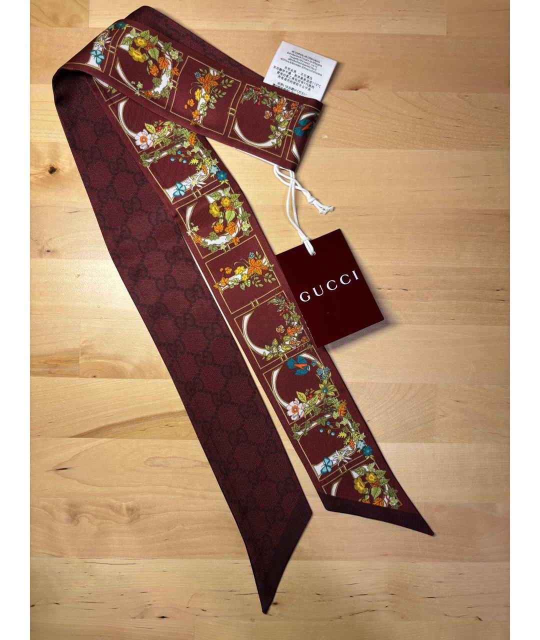 GUCCI Мульти шелковый шарф, фото 6