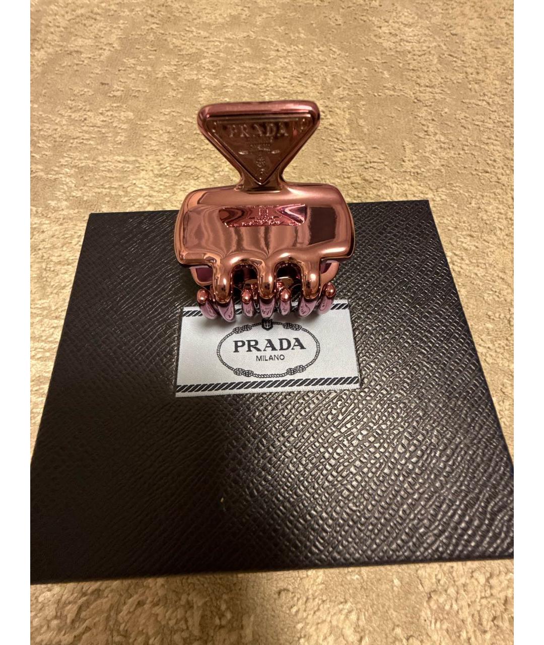 PRADA Розовая заколка, фото 7