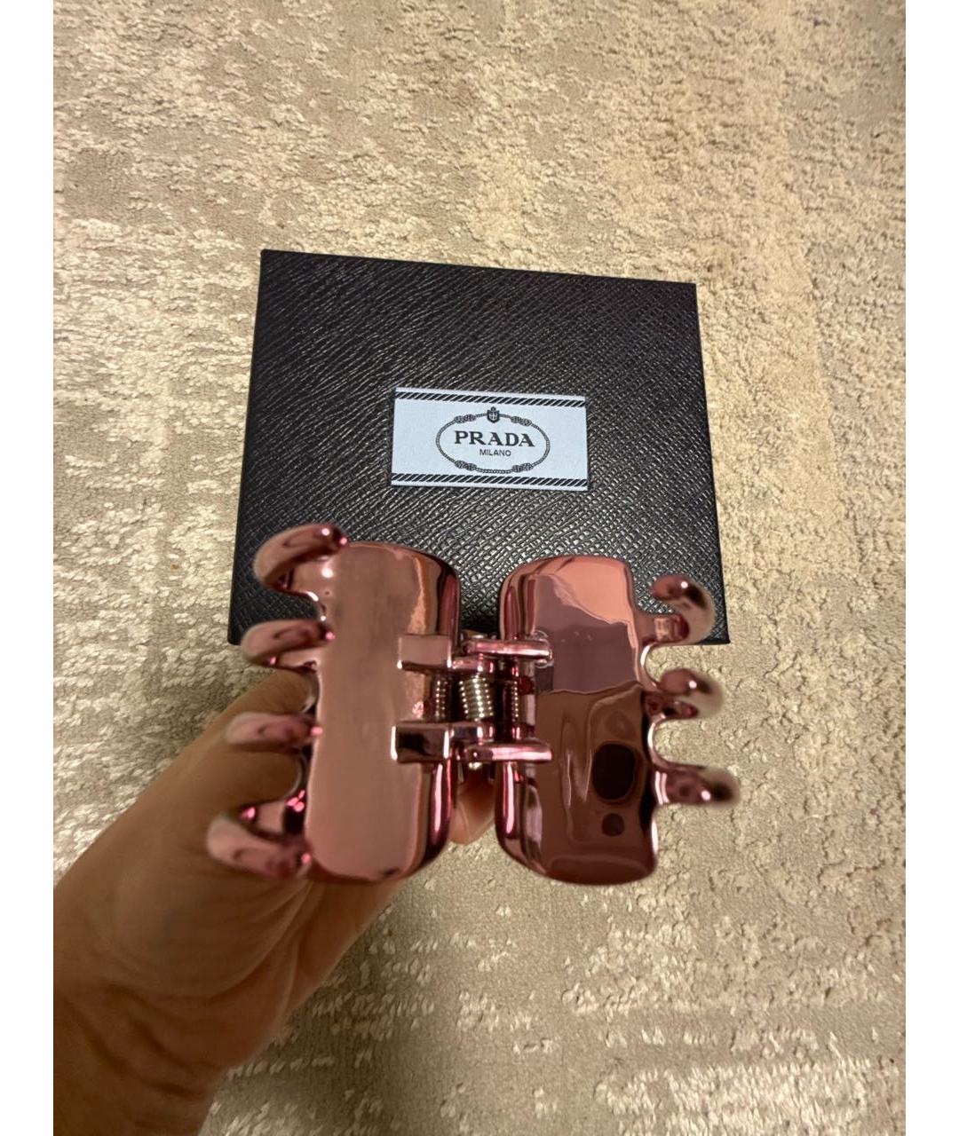 PRADA Розовая заколка, фото 5