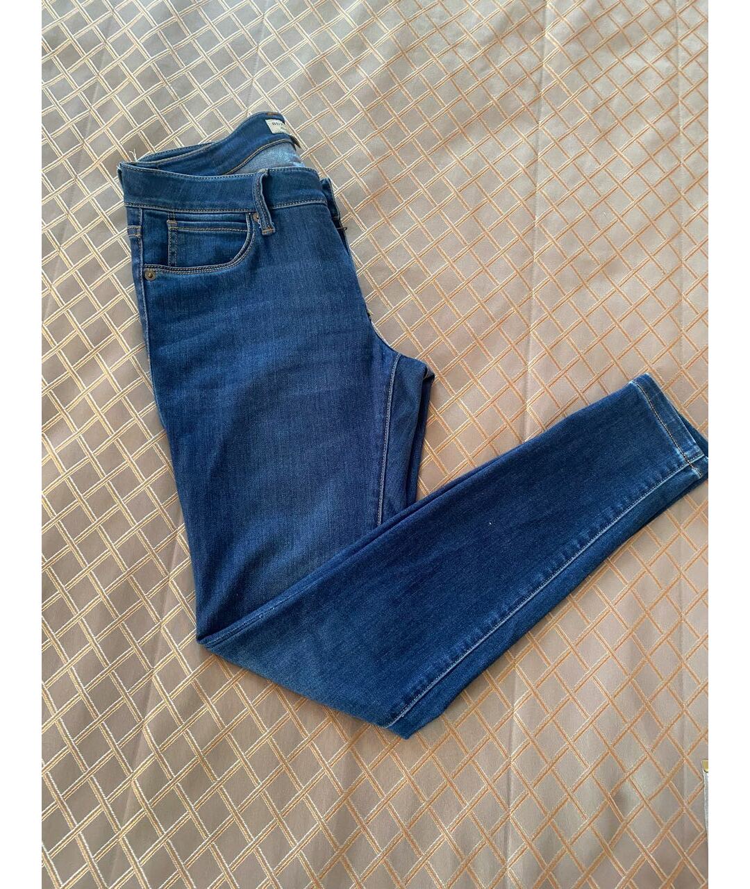 BURBERRY Синие хлопко-полиэстеровые джинсы слим, фото 8