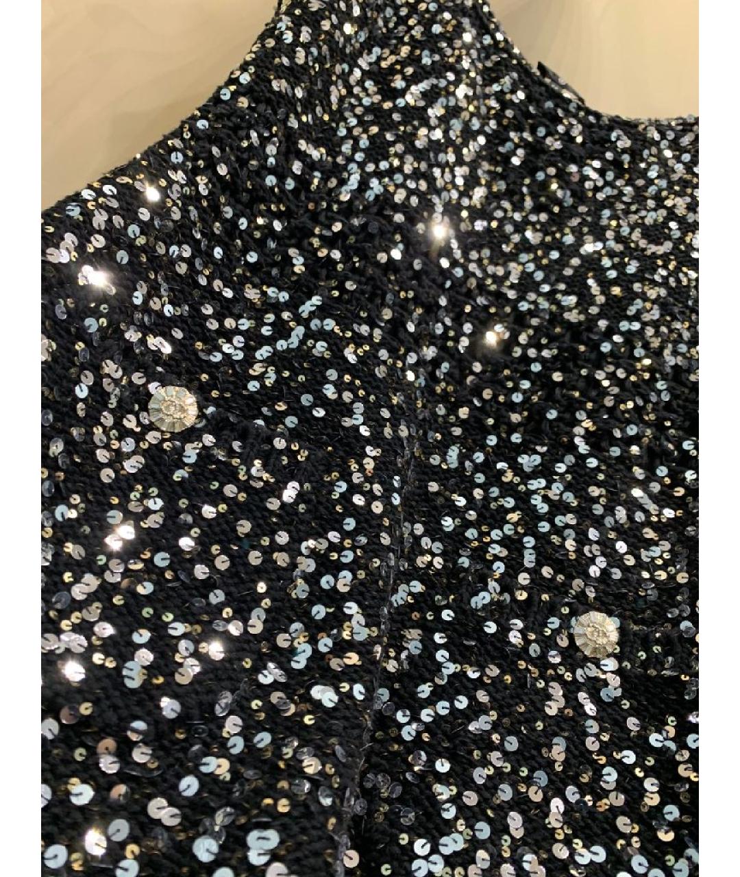 CHANEL Черное хлопковое коктейльное платье, фото 4