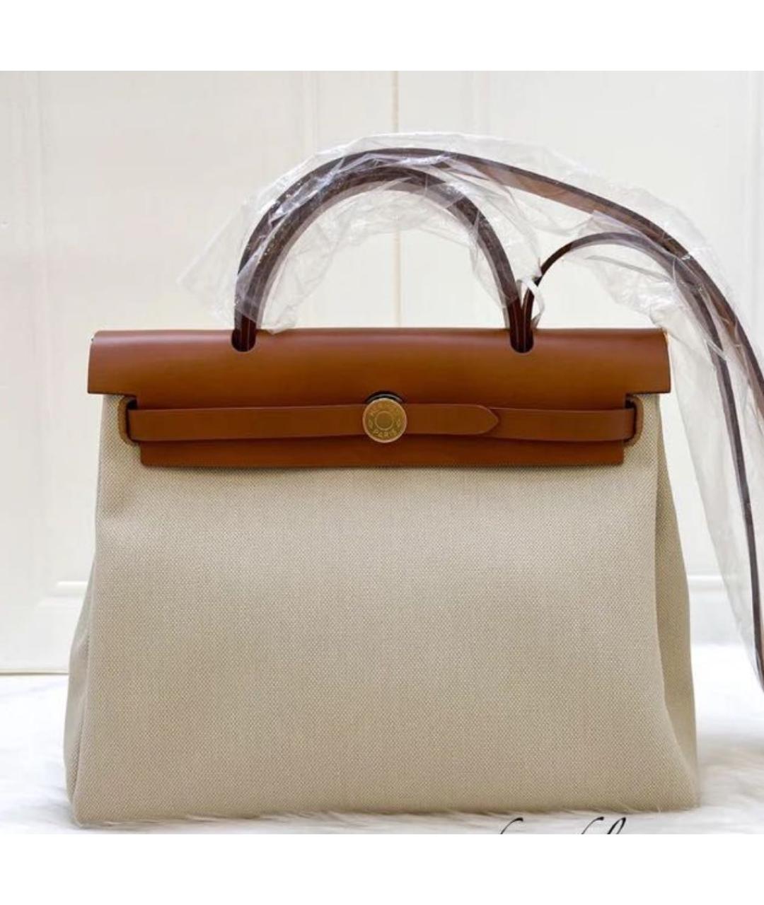 HERMES Бежевая сумка тоут, фото 5