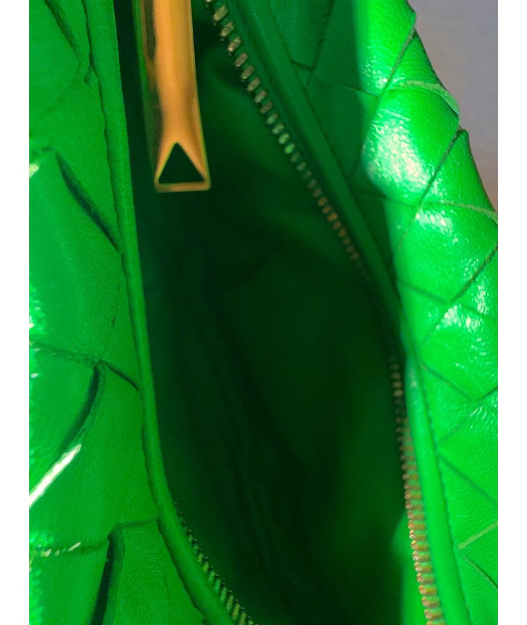 BOTTEGA VENETA Зеленая кожаная сумка с короткими ручками, фото 4