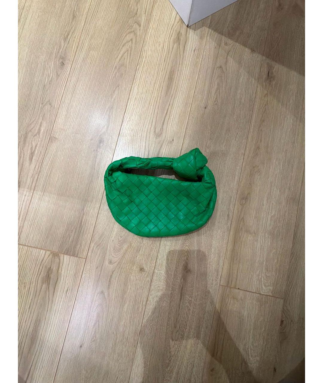 BOTTEGA VENETA Зеленая кожаная сумка с короткими ручками, фото 5