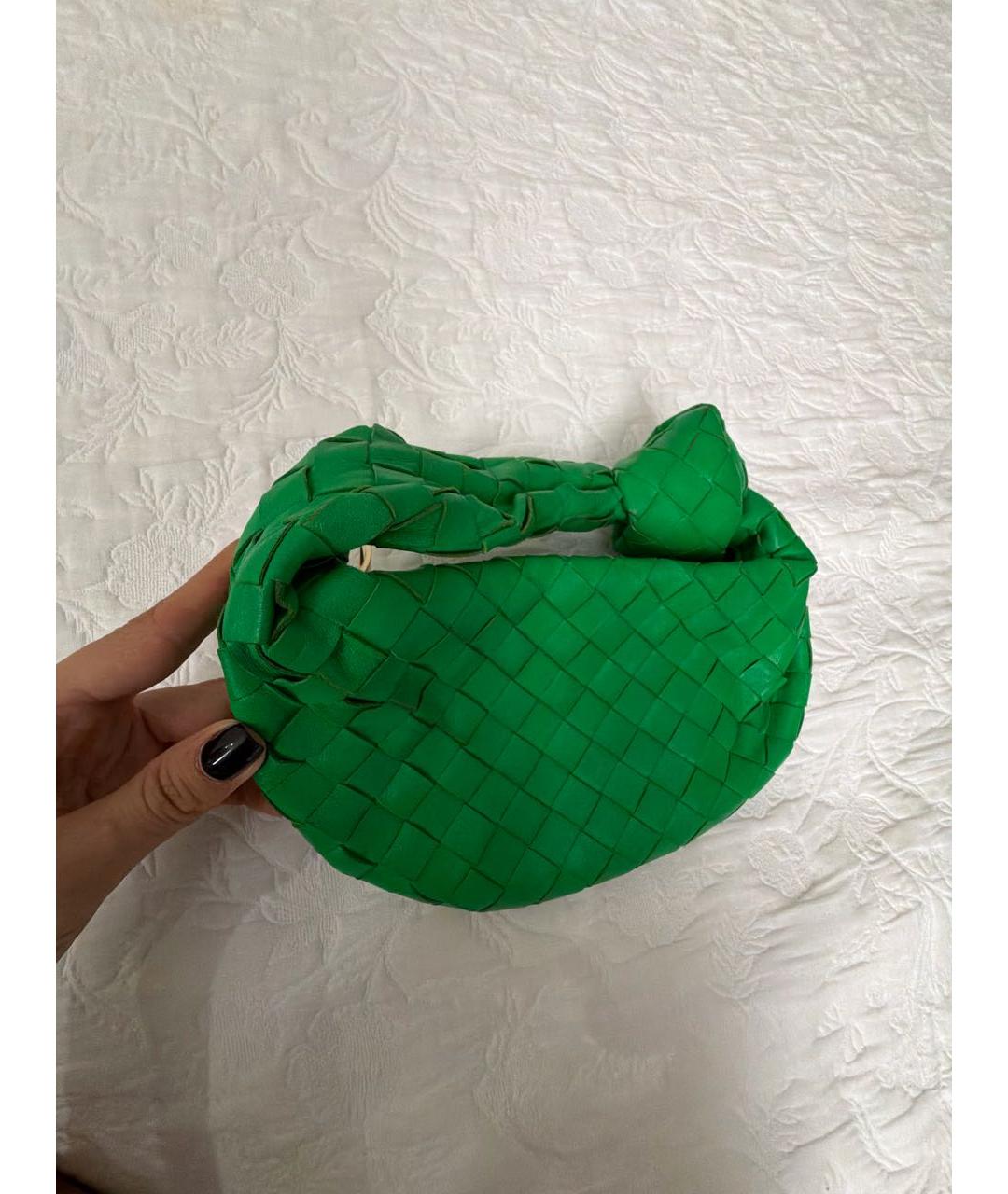 BOTTEGA VENETA Зеленая кожаная сумка с короткими ручками, фото 2