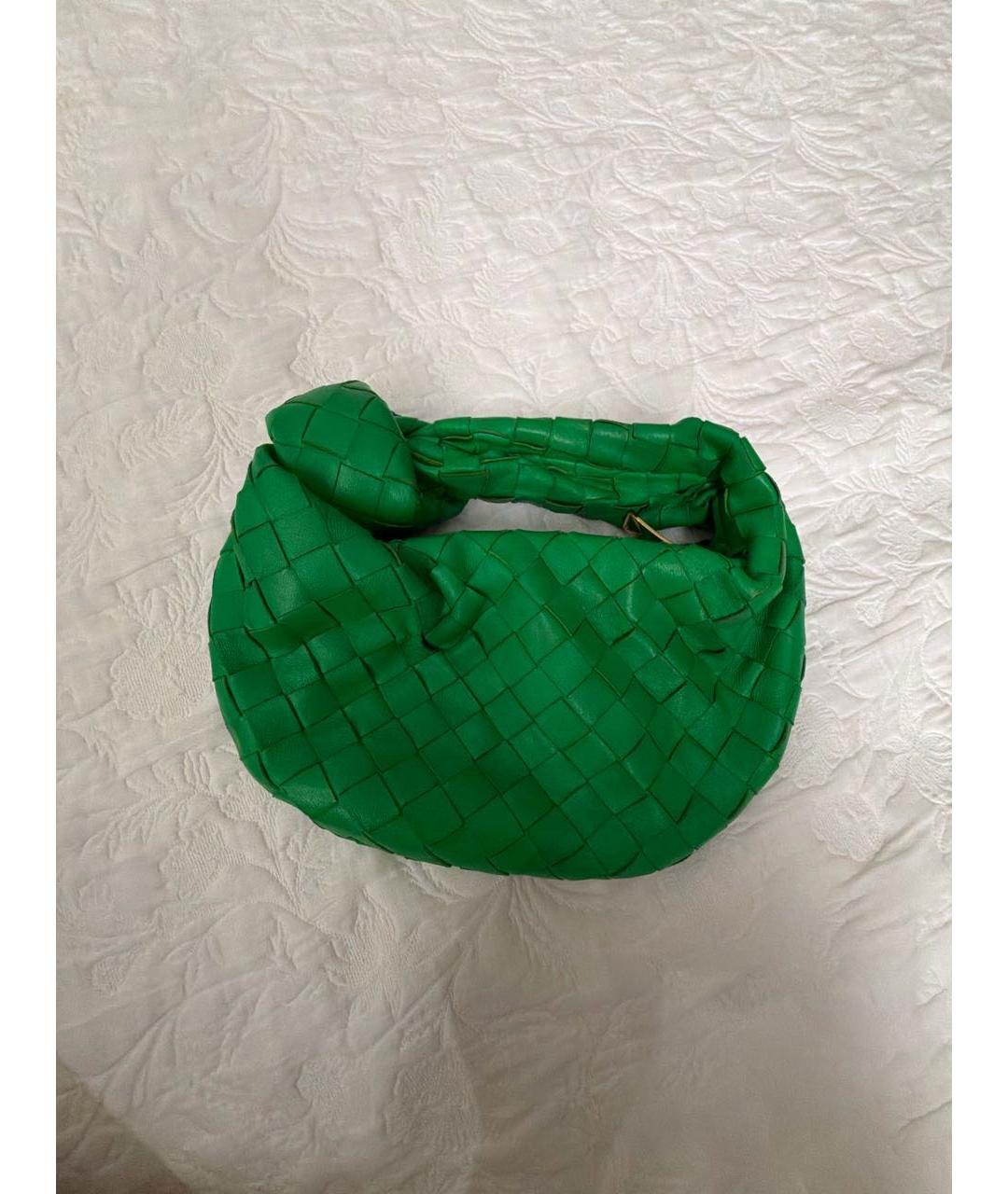 BOTTEGA VENETA Зеленая кожаная сумка с короткими ручками, фото 3