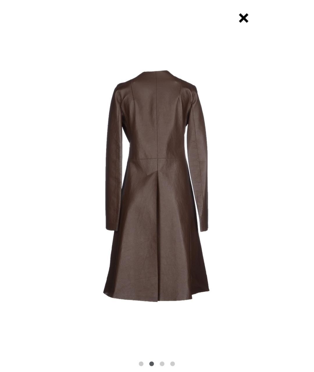 MARNI Коричневый кожаный тренч/плащ, фото 7