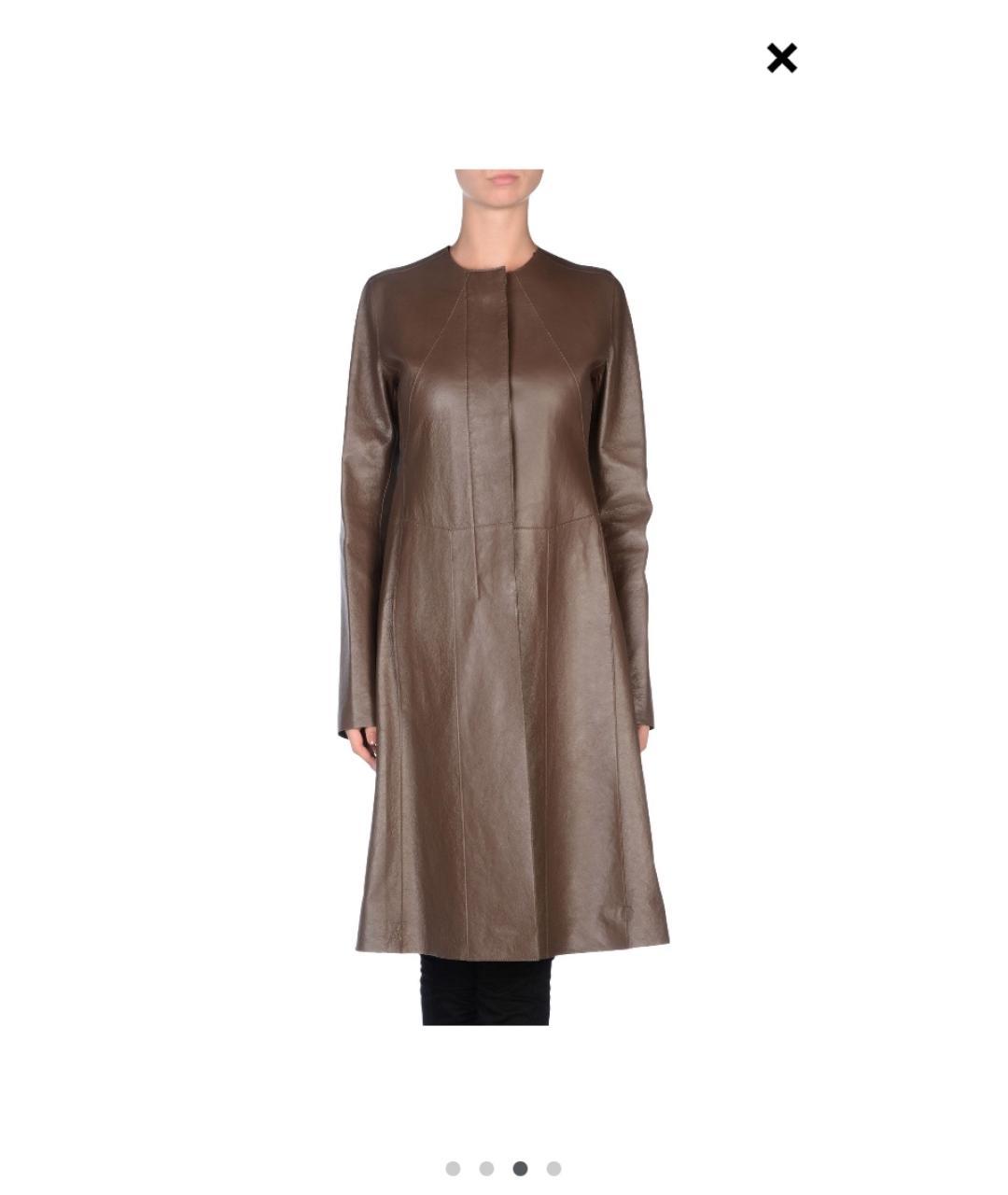 MARNI Коричневый кожаный тренч/плащ, фото 2