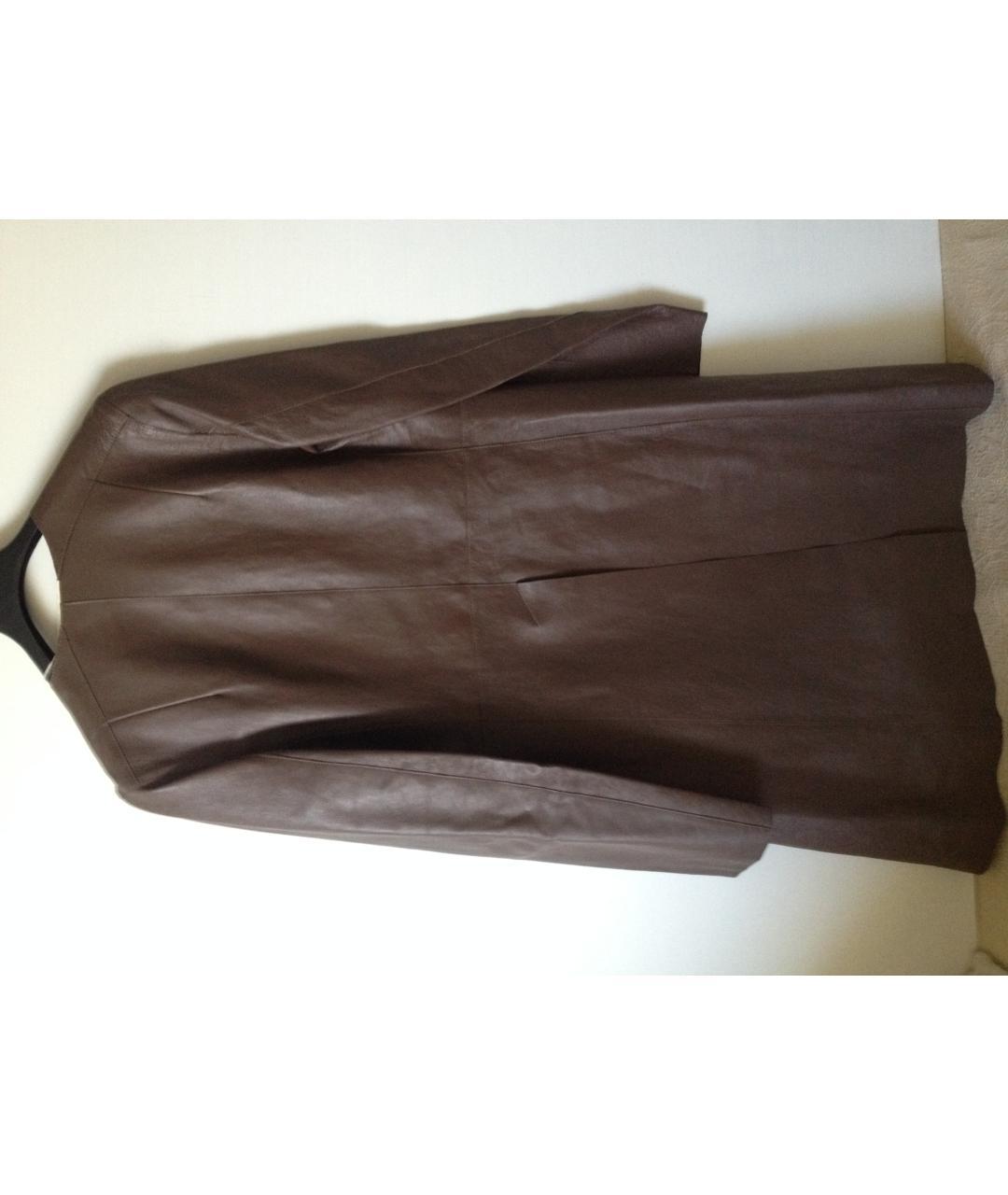 MARNI Коричневый кожаный тренч/плащ, фото 4