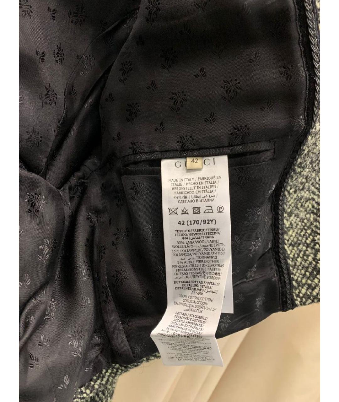 GUCCI Серый шерстяной жакет/пиджак, фото 4