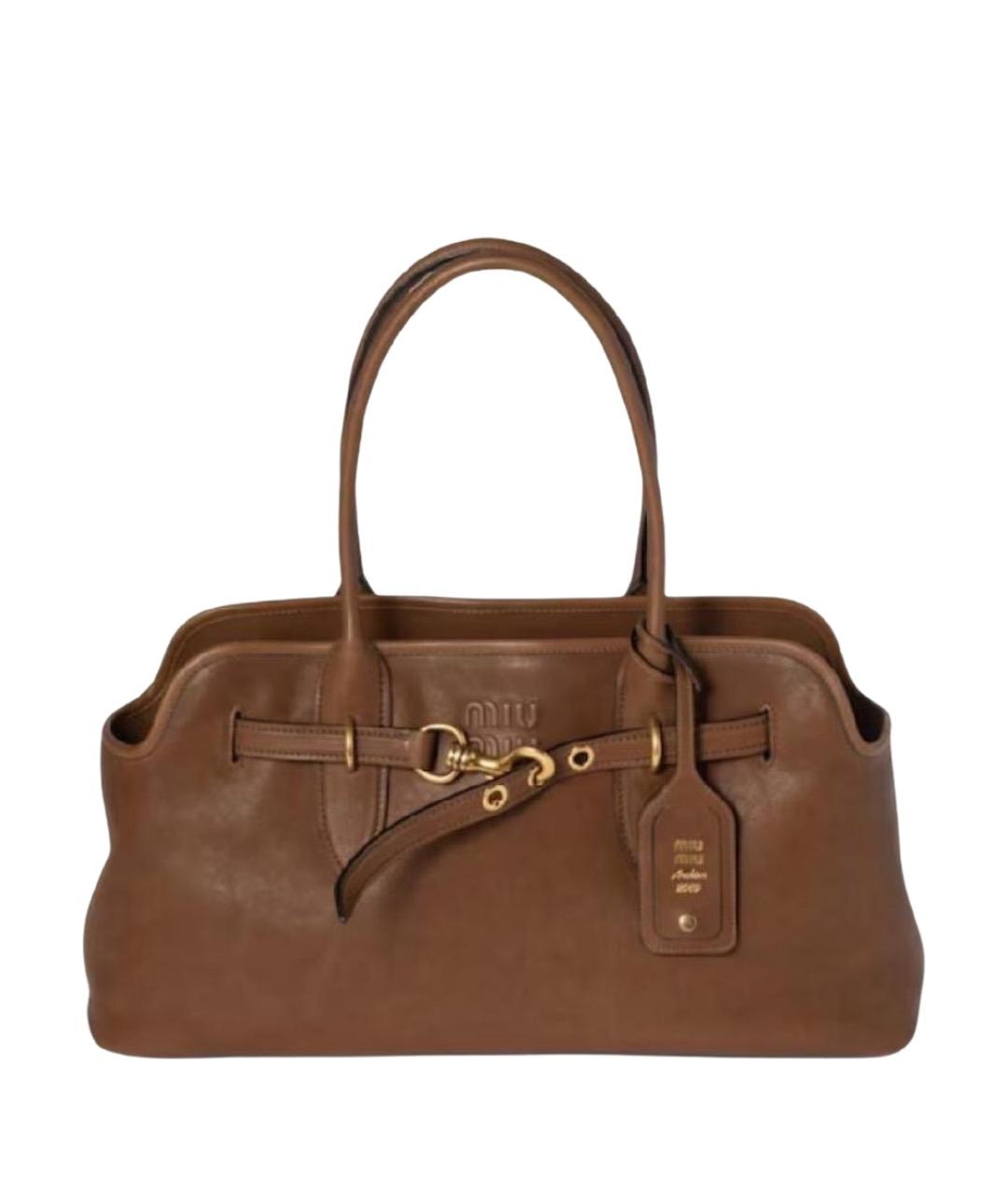 MIU MIU Коричневая кожаная сумка тоут, фото 1