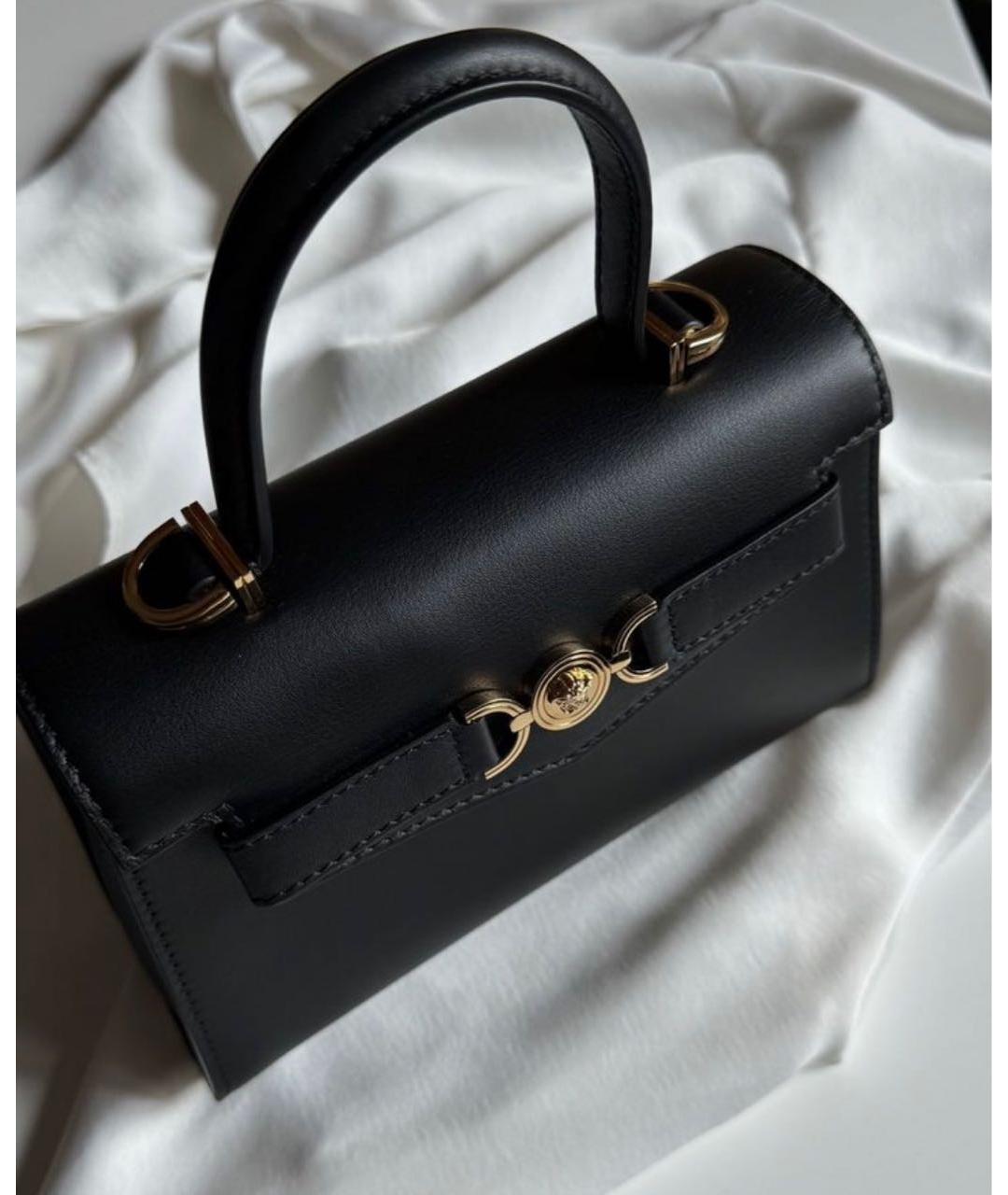 VERSACE Черная кожаная сумка через плечо, фото 2