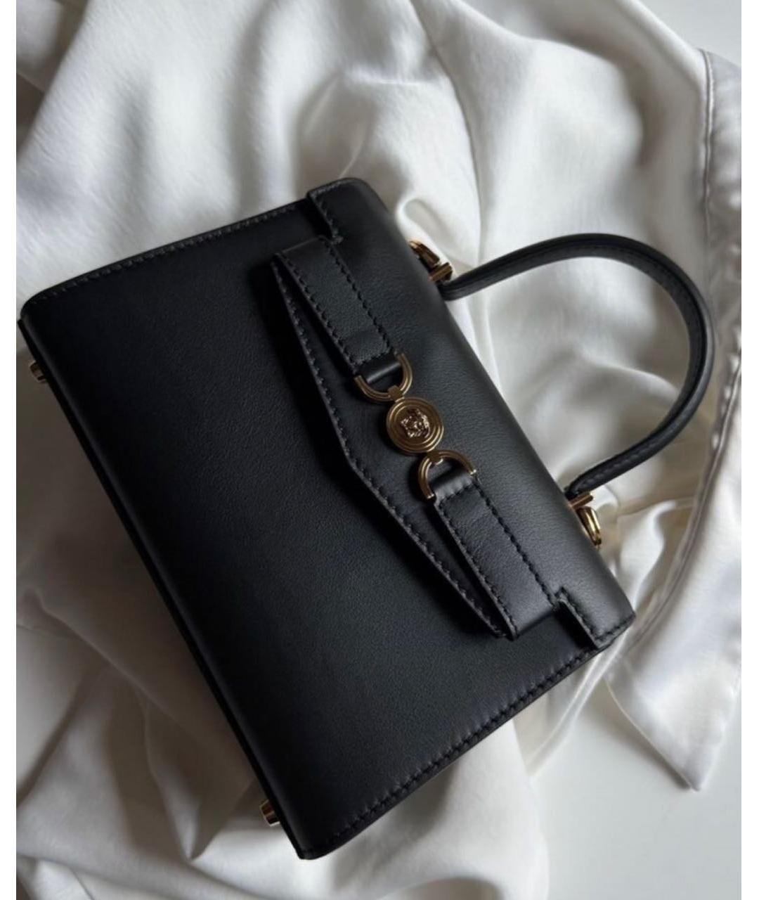 VERSACE Черная кожаная сумка через плечо, фото 5