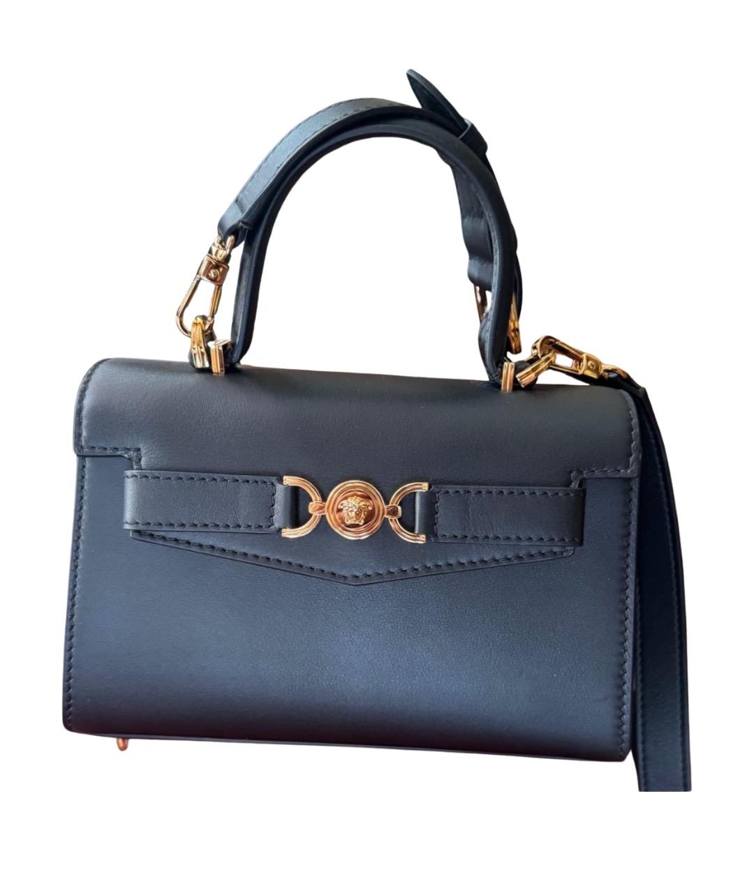 VERSACE Черная кожаная сумка через плечо, фото 1