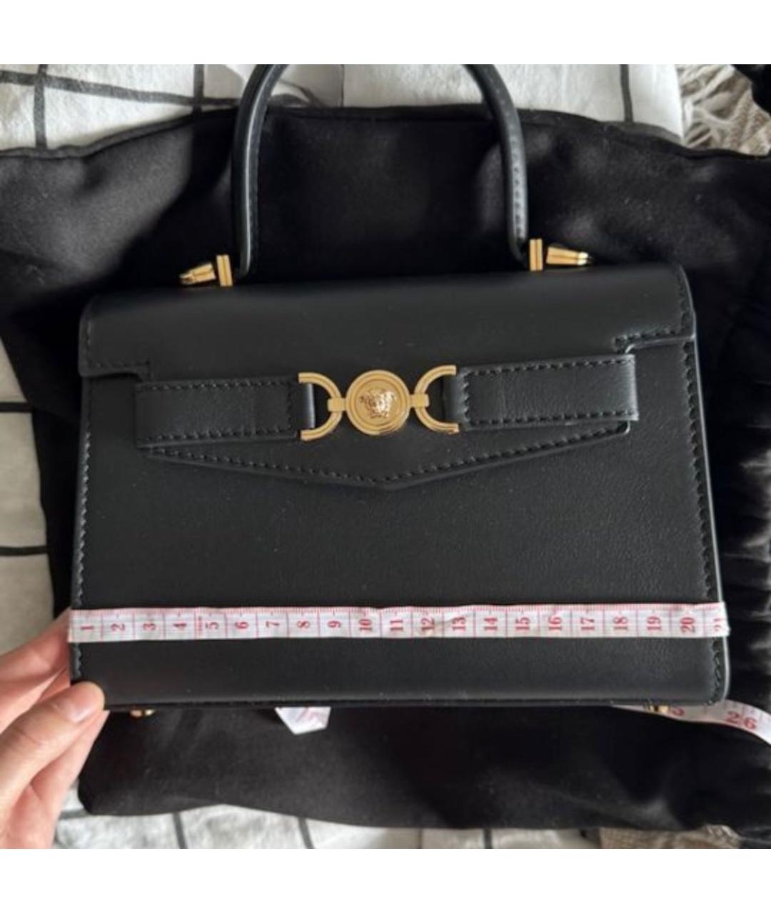 VERSACE Черная кожаная сумка через плечо, фото 6