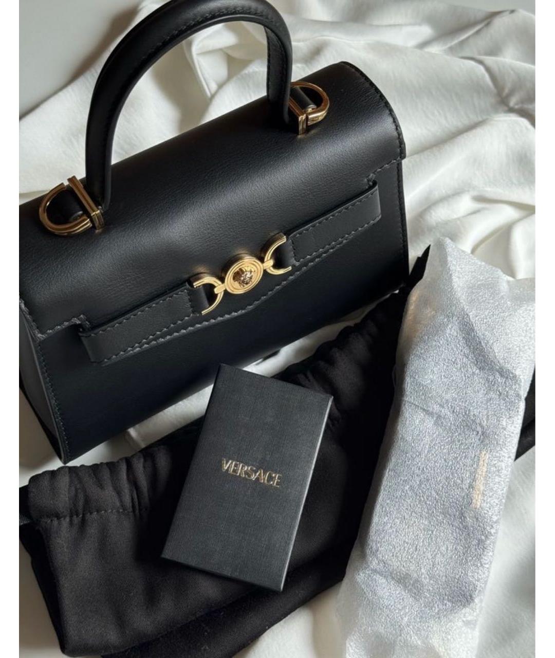 VERSACE Черная кожаная сумка через плечо, фото 8