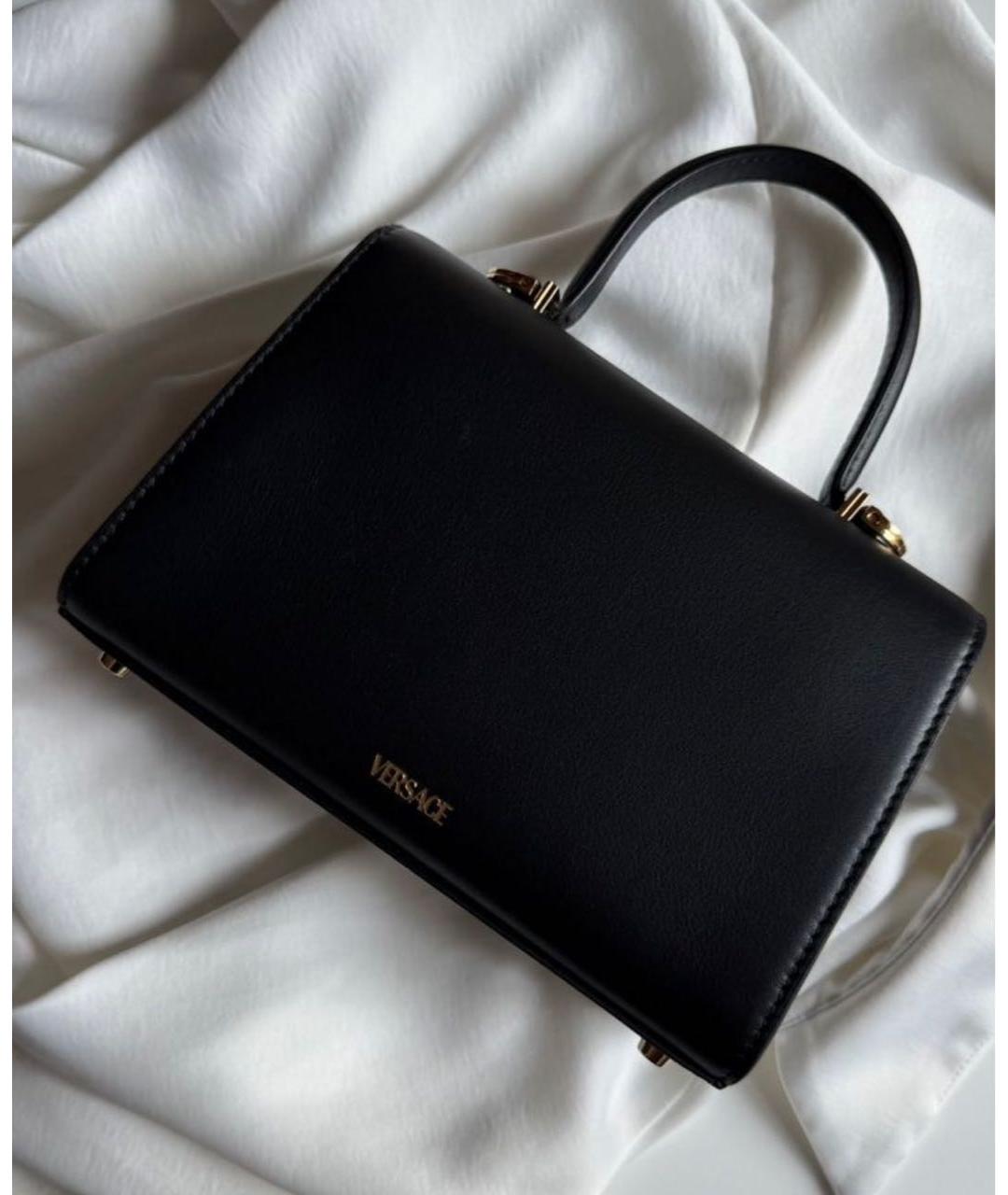 VERSACE Черная кожаная сумка через плечо, фото 3
