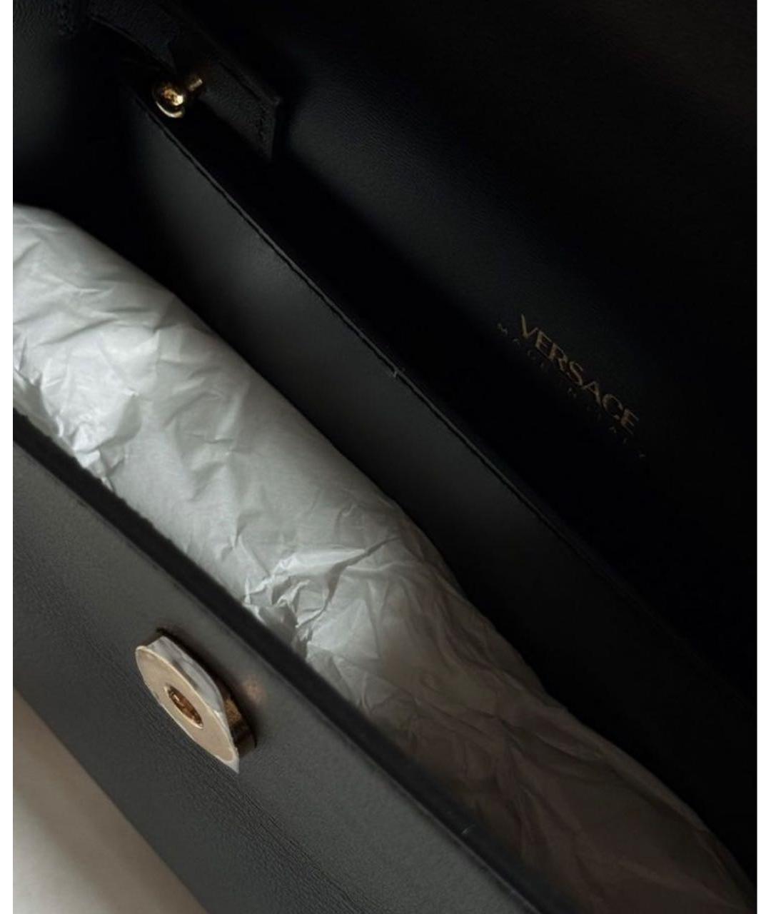 VERSACE Черная кожаная сумка через плечо, фото 4