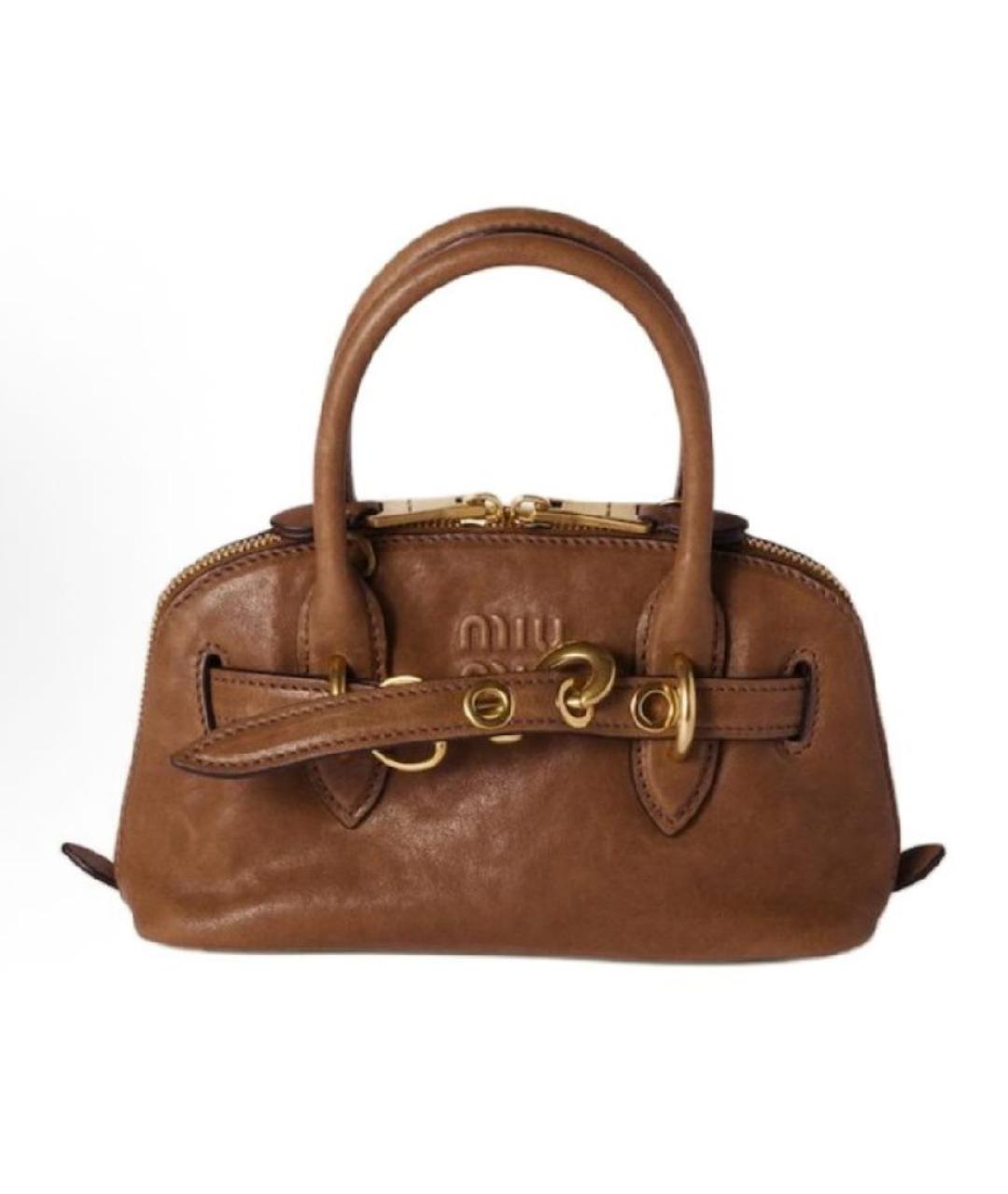 MIU MIU Коричневая кожаная сумка через плечо, фото 9