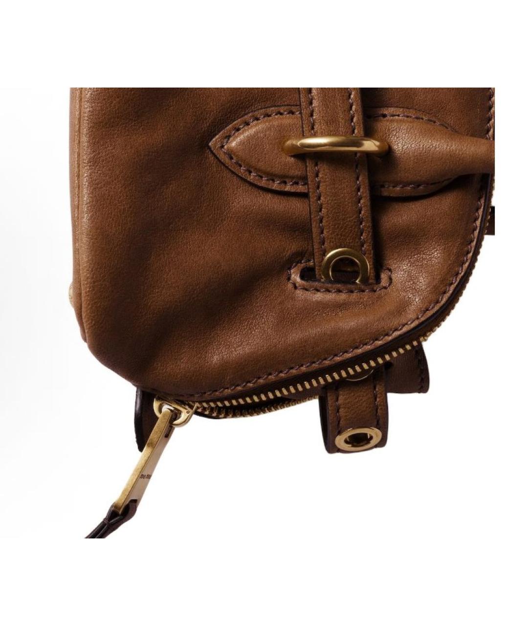 MIU MIU Коричневая кожаная сумка через плечо, фото 5