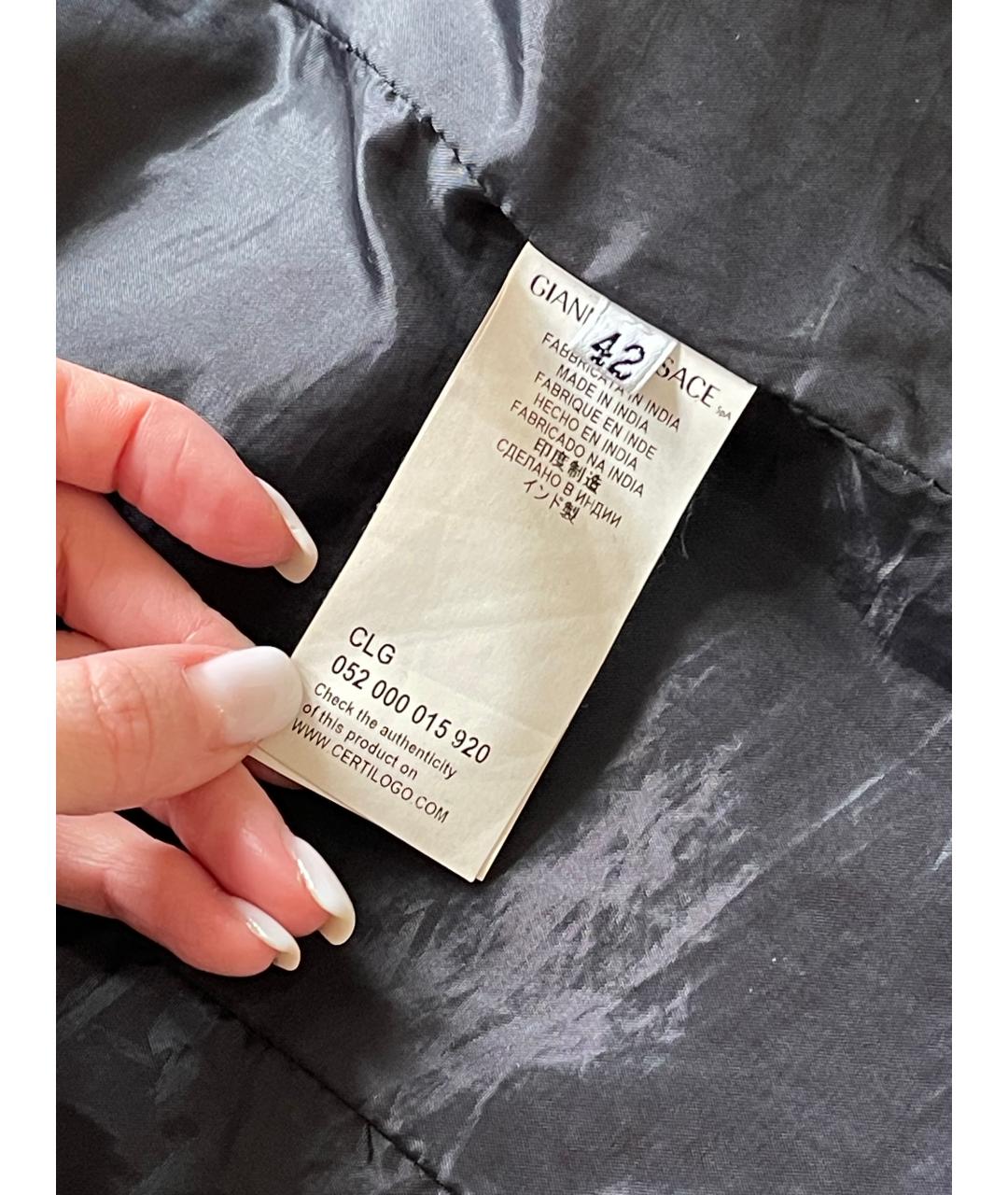 VERSACE Синий кожаный тренч/плащ, фото 8