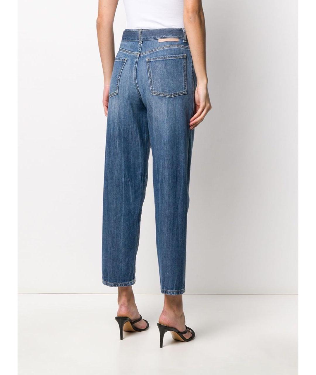 PINKO Синие хлопковые прямые джинсы, фото 7