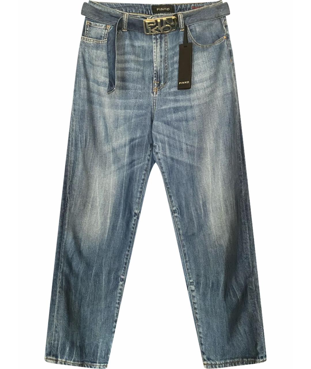 PINKO Синие хлопковые прямые джинсы, фото 1