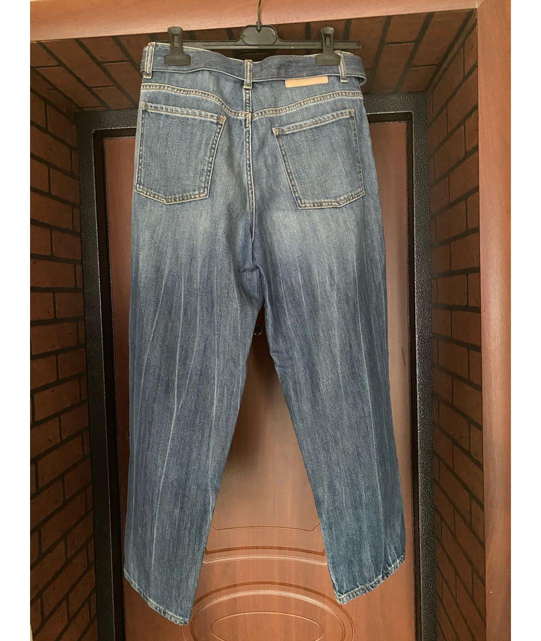 PINKO Синие хлопковые прямые джинсы, фото 2