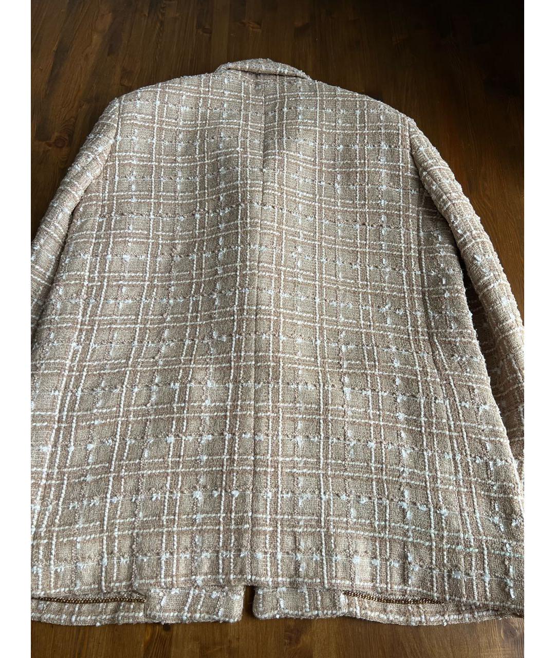 CHANEL Бежевый полиамидовый жакет/пиджак, фото 2