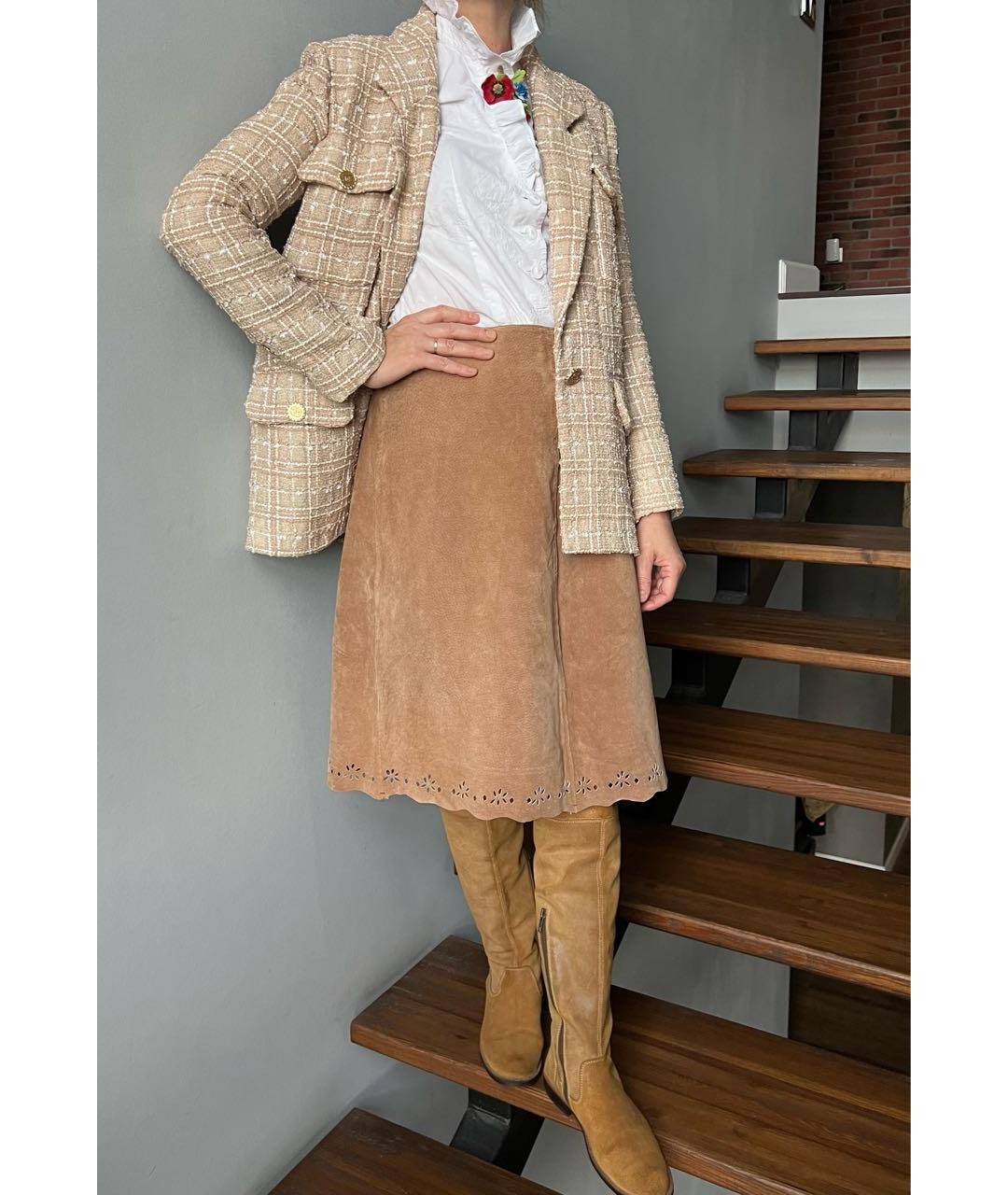 CHANEL Бежевый полиамидовый жакет/пиджак, фото 7