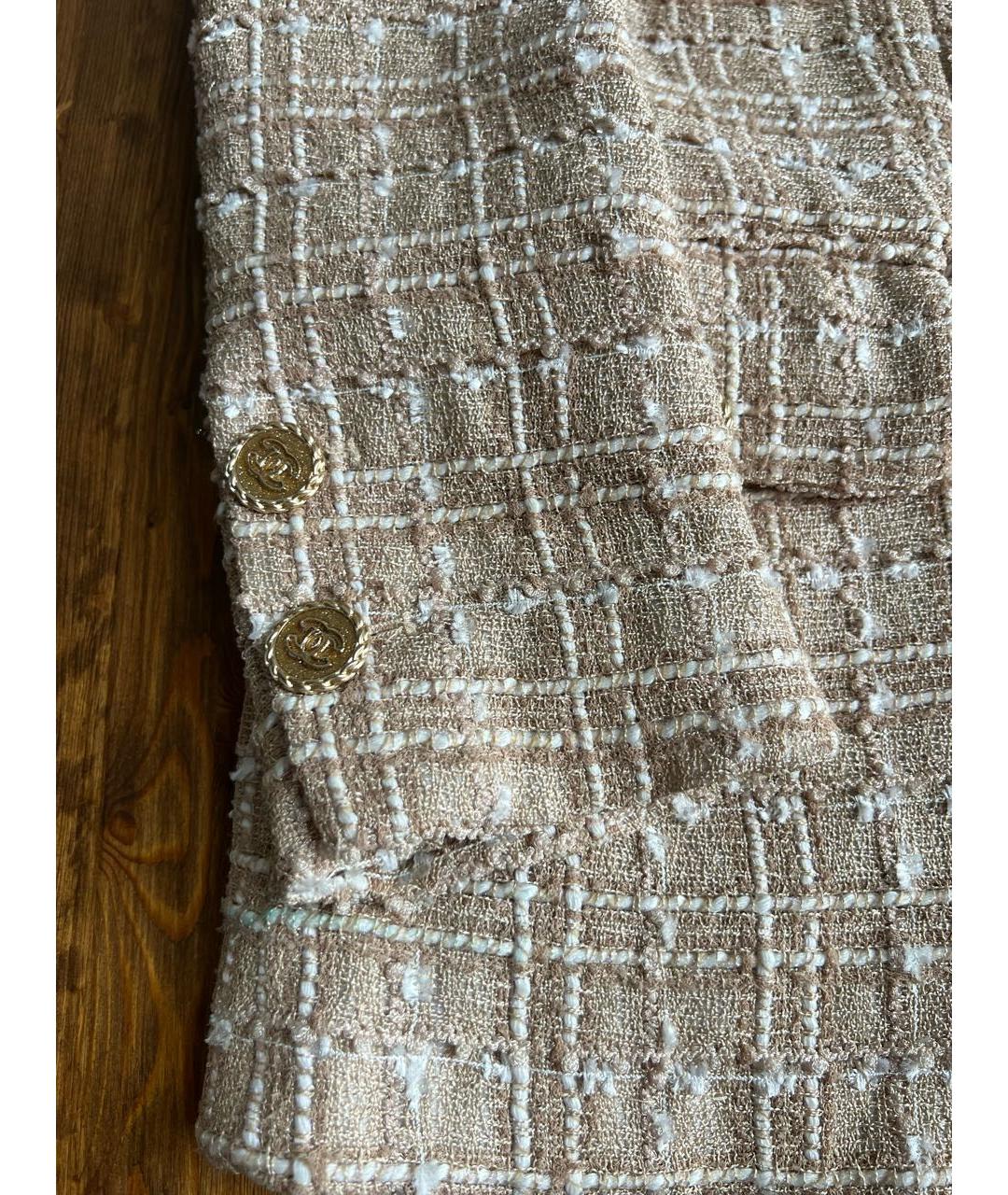 CHANEL Бежевый полиамидовый жакет/пиджак, фото 4