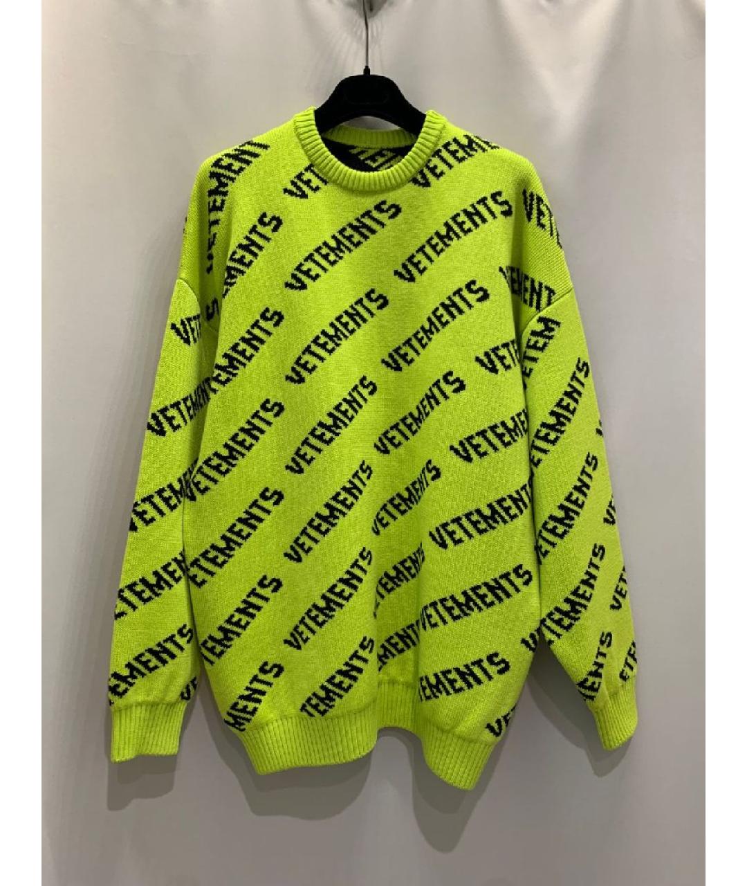 VETEMENTS Салатовый шерстяной джемпер / свитер, фото 9