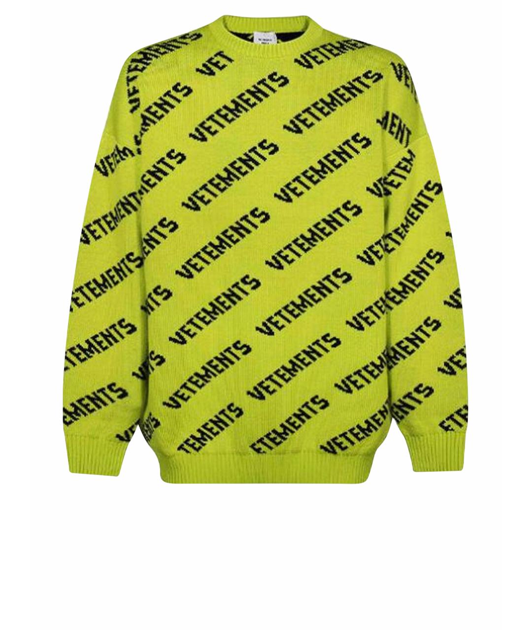 VETEMENTS Салатовый шерстяной джемпер / свитер, фото 1