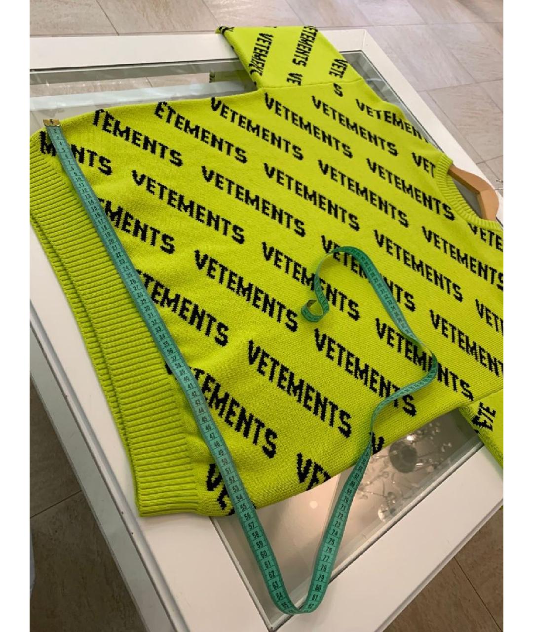VETEMENTS Салатовый шерстяной джемпер / свитер, фото 6