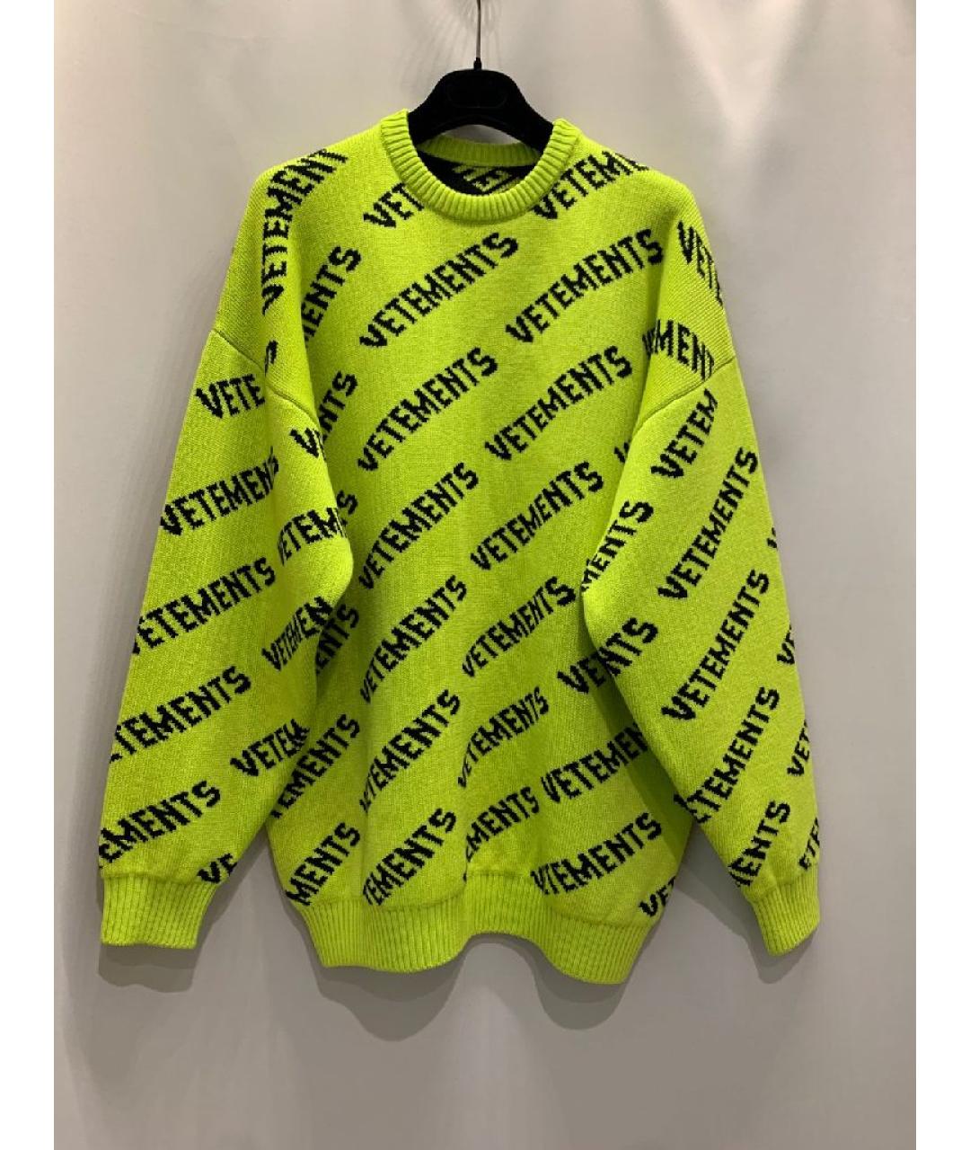 VETEMENTS Салатовый шерстяной джемпер / свитер, фото 8