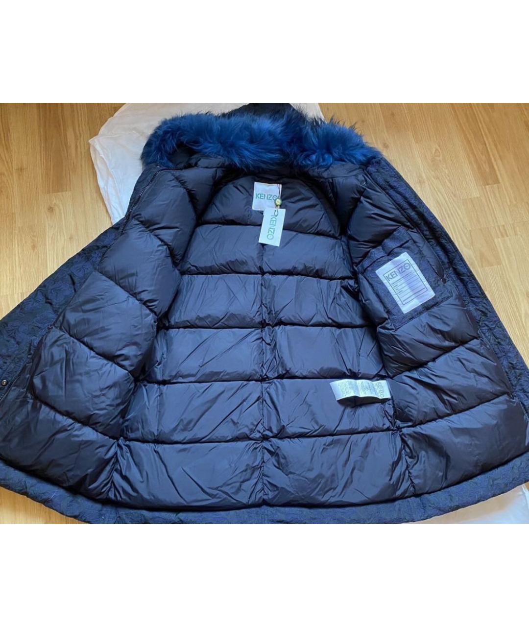 KENZO Синяя полиэстеровая парка, фото 3