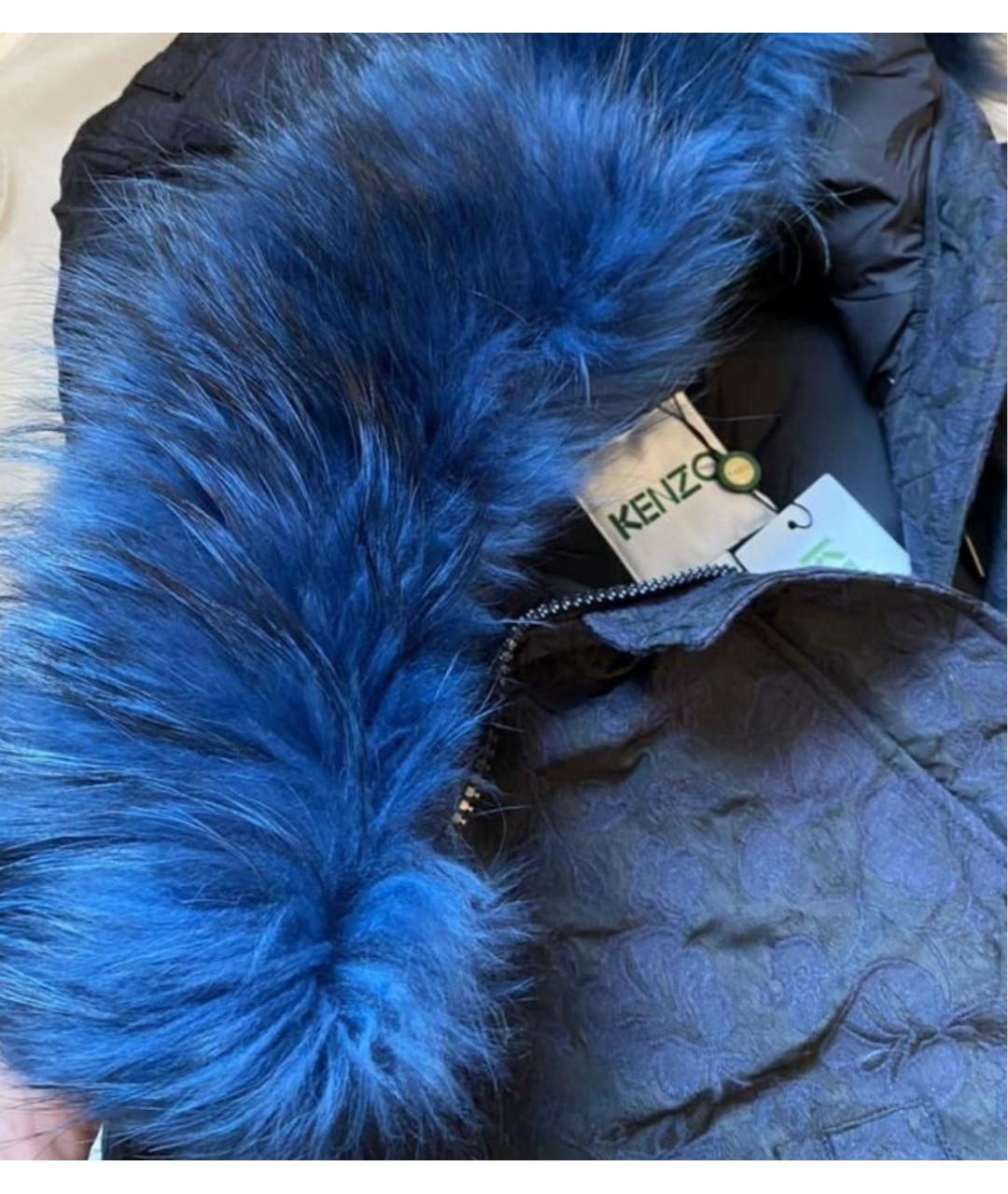 KENZO Синяя полиэстеровая парка, фото 4