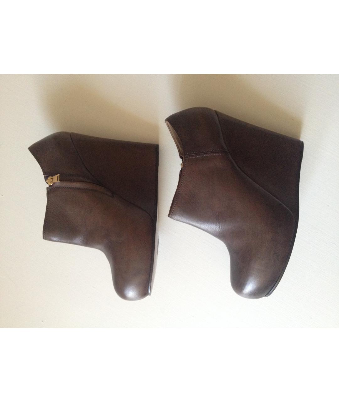 MARNI Коричневые кожаные ботильоны, фото 2