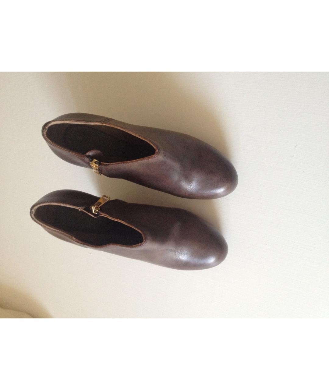 MARNI Коричневые кожаные ботильоны, фото 6