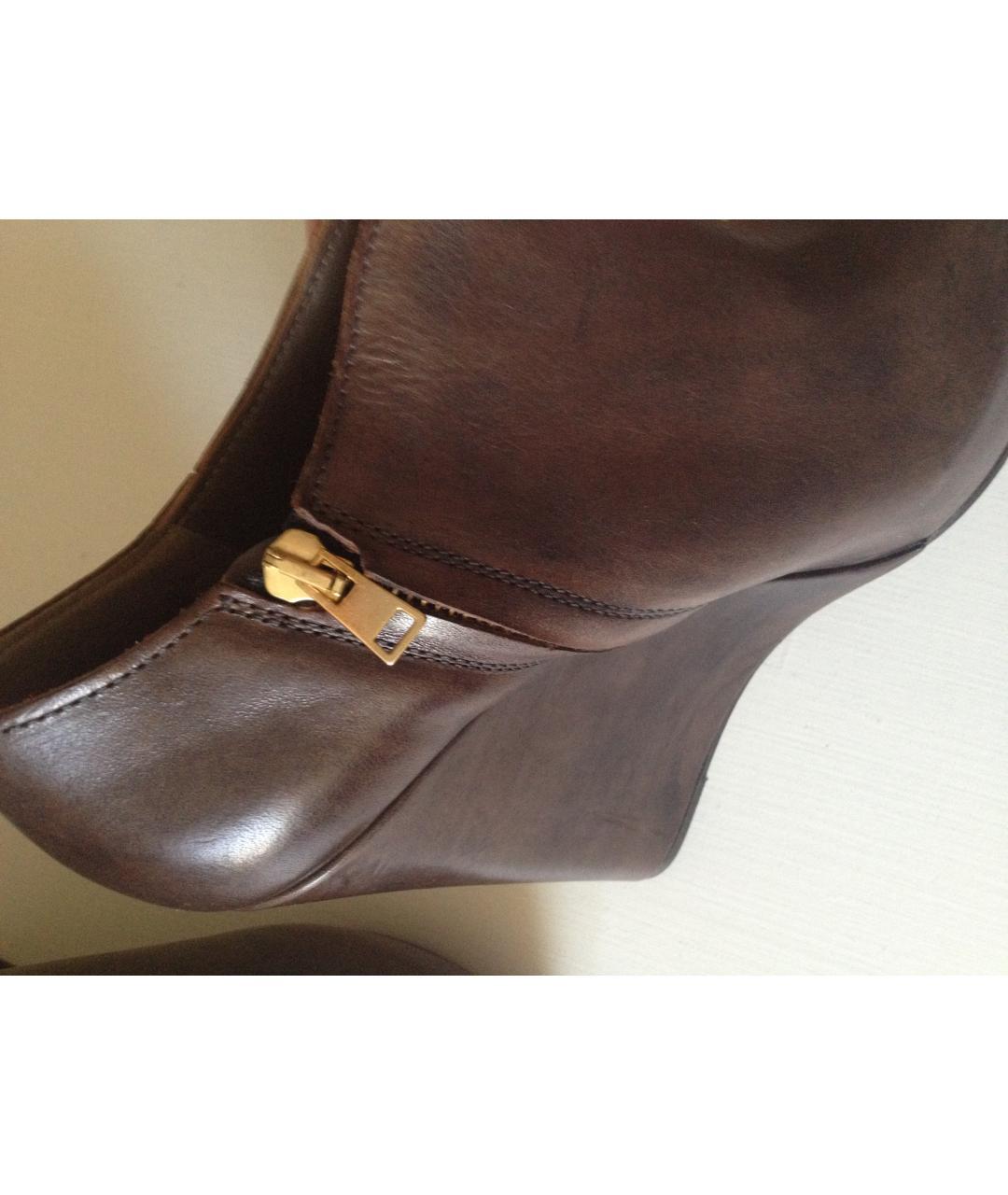 MARNI Коричневые кожаные ботильоны, фото 3