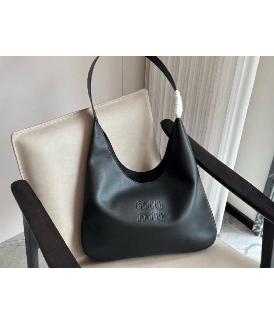 MIU MIU Черная кожаная сумка тоут, фото 6