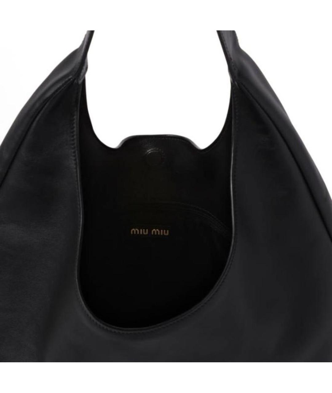 MIU MIU Черная кожаная сумка тоут, фото 4